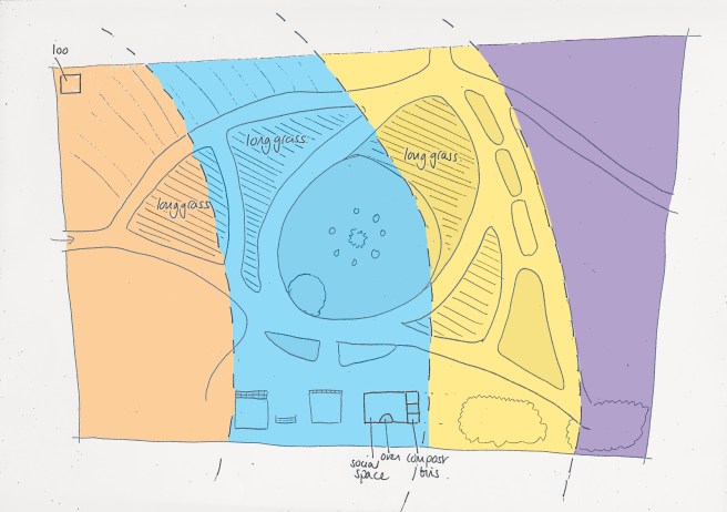 latest sketch plan to show zones within the garden
