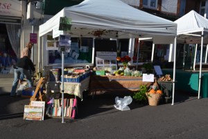 Freshly set up stall at 9am