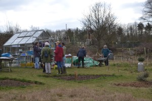 Old and new gardeners gathering at the start of the Big Dig
