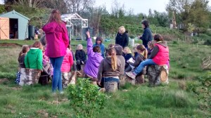 Brownies round camp fire 